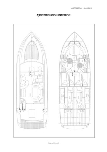 Motorboat Astondoa 464 GLX Boot Grundriss