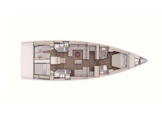 Sailboat  Dufour 530 Plattegrond van de boot