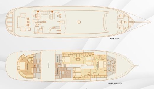 Sailboat Custom Made 36 m Superior Gulet Plattegrond van de boot