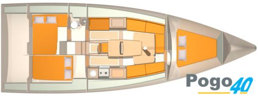 Sailboat Pogo Structures Pogo 40 Cruising Version Boot Grundriss