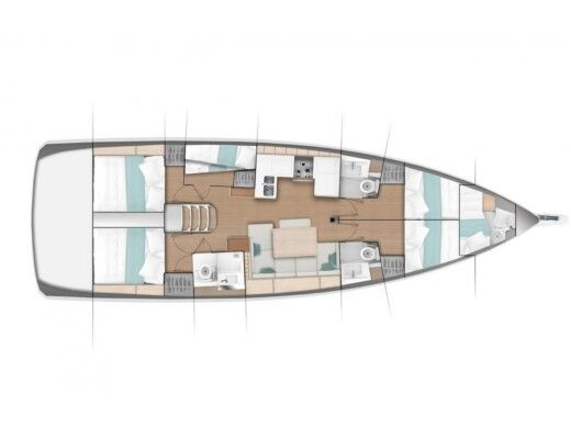 Sailboat JEANNEAU SUN ODYSSEY 490 Plattegrond van de boot