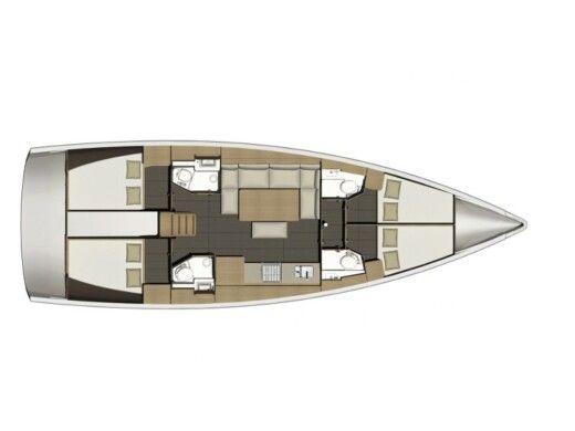 Sailboat DUFOUR 460 Grand Large Plattegrond van de boot