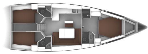 Sailboat Bavaria 46 Cruiser Plattegrond van de boot