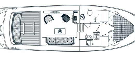 Motorboat pikmeercruiser Vedette Hollandaise Boat layout