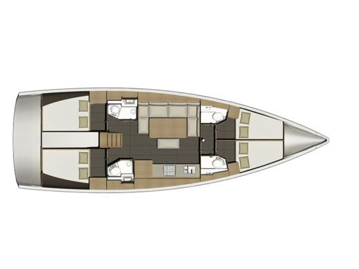 Sailboat DUFOUR 460 4 cab Plattegrond van de boot