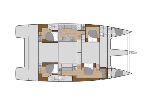 Catamaran Fountaine Pajot Alegria 67 Plano del barco