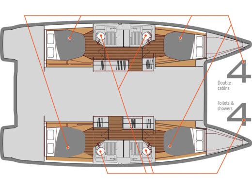 Catamaran  Astréa 42 boat plan