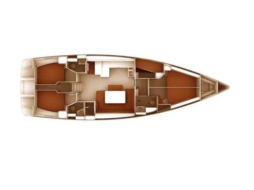 Sailboat  Bavaria 51 Cruiser Plattegrond van de boot