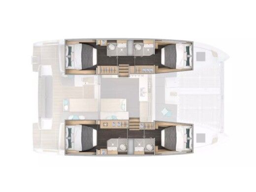 Catamaran  Lagoon 43 Σχέδιο κάτοψης σκάφους