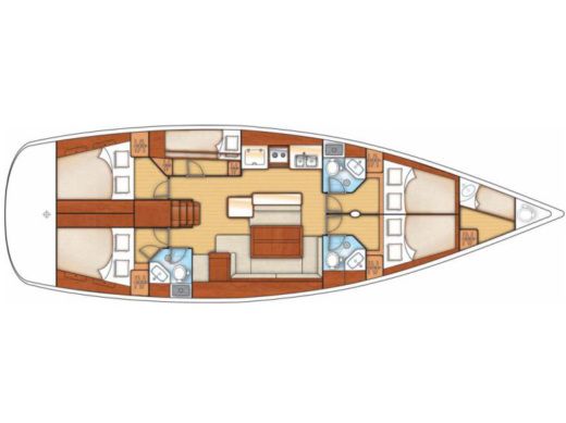 Sailboat BENETEAU OCEANIS 50 Plattegrond van de boot