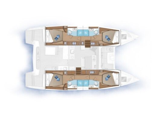Catamaran  Lagoon 46 Boot Grundriss