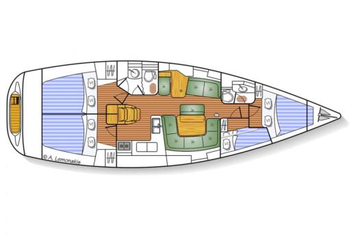 Sailboat Jeanneau Sun Odyssey 43 boat plan