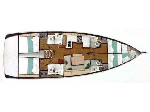 Sailboat Jeanneau Sun Odyssey 490 4cab Plano del barco