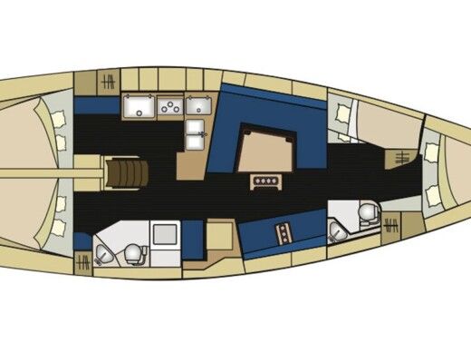 Sailboat  Elan Impression 444 Planimetria della barca