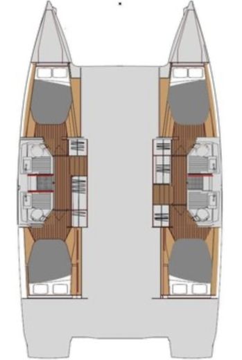Catamaran Fountaine Pajot Astréa 42 Plattegrond van de boot