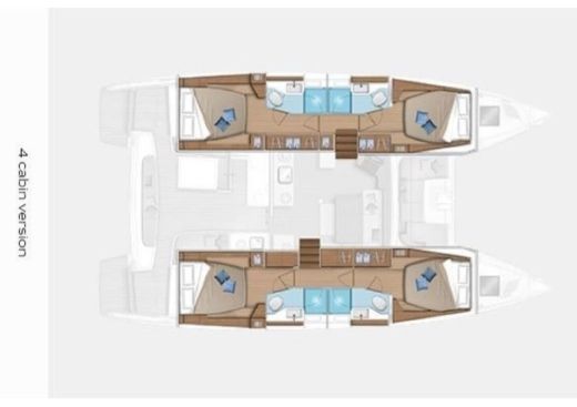 Catamaran Lagoon Lagoon 42 Plattegrond van de boot