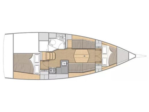 Sailboat  Oceanis 34.1 Boat layout