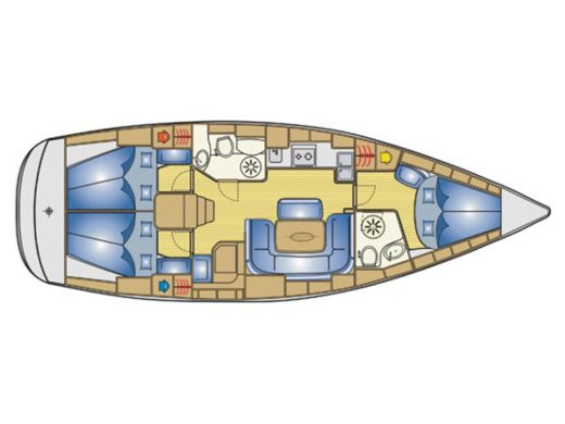 Sailboat BAVARIA 39 CRUISER Plattegrond van de boot
