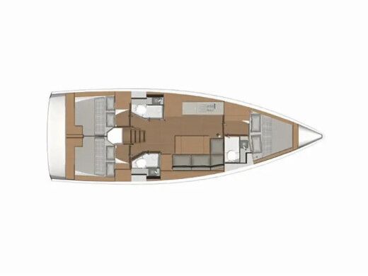 Sailboat  Dufour 390 Grand Large Plattegrond van de boot