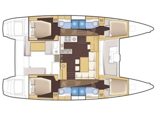 Catamaran  Lagoon 450 F Boot Grundriss