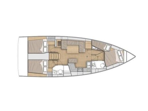 Sailboat  Oceanis 40.1 Plattegrond van de boot
