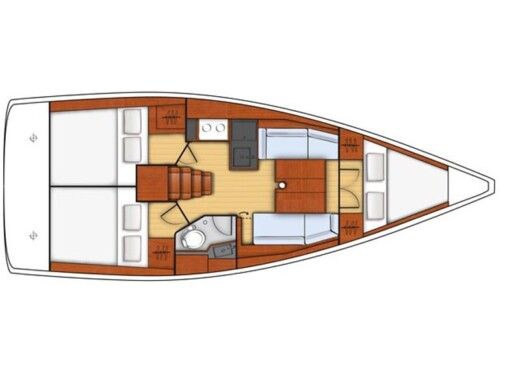 Sailboat BENETEAU Oceanis Exclusive 35.1 Planimetria della barca