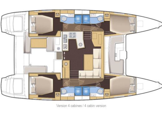 Catamaran Lagoon  Lagoon 450 Σχέδιο κάτοψης σκάφους
