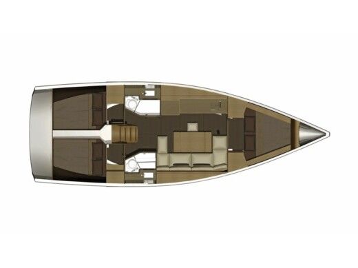 Sailboat DUFOUR 382 Grand Large Plano del barco