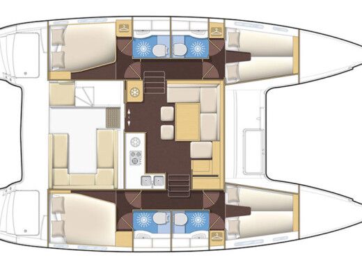 Catamaran Lagoon Lagoon 400 Plattegrond van de boot