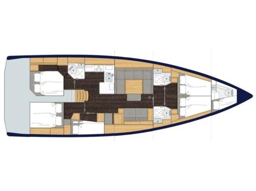 Sailboat  Bavaria C50 Style Planimetria della barca