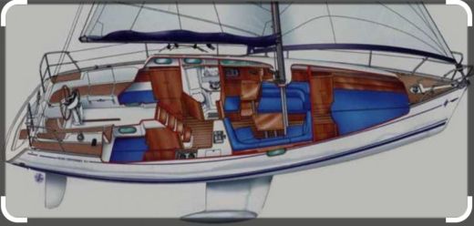 Sailboat JEANNEAU SUN ODYSSEY 37 Plattegrond van de boot