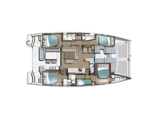 Catamaran  Sunsail 465 Plattegrond van de boot