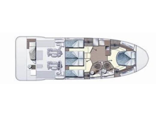 Motorboat Azimut 47 fly Plattegrond van de boot