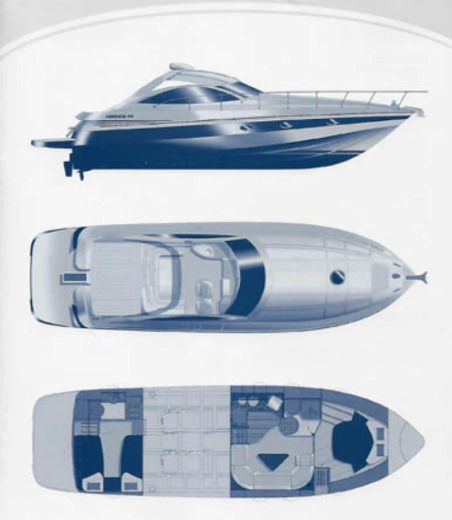 Motorboat Pershing 45 Σχέδιο κάτοψης σκάφους