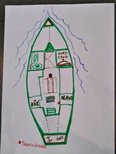 Sailboat Conqubin 38 CR Σχέδιο κάτοψης σκάφους