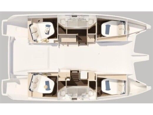 Catamaran  Fountaine Pajot 44  A/C & GEN & WM Boot Grundriss
