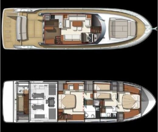 Motor Yacht Jeanneau Prestige 550 Fly Plan du bateau
