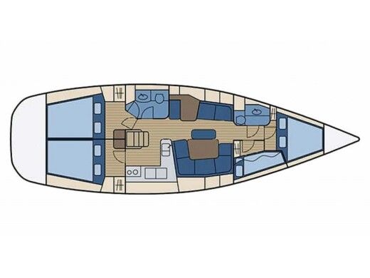 Sailboat Jeanneau Sun Odyssey 43 Plano del barco