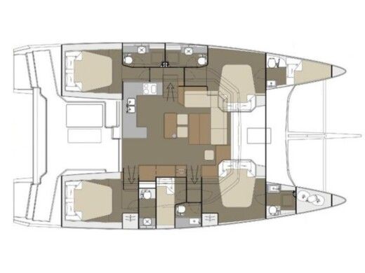 Catamaran  Dufour 48 boat plan