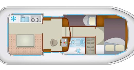 Houseboat Locaboat Pénichette 930 boat plan