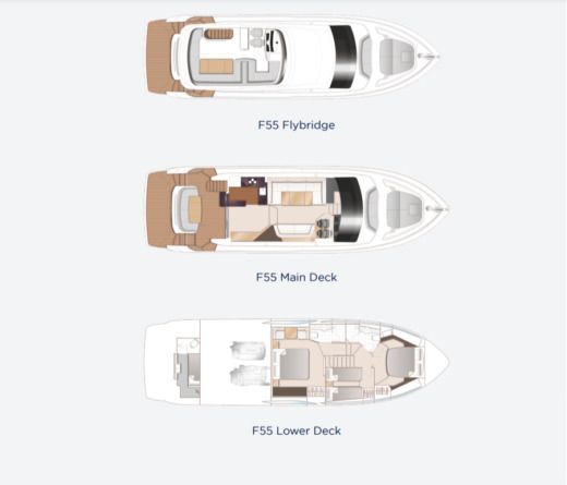 Motorboat PRINCESS 55 Plano del barco