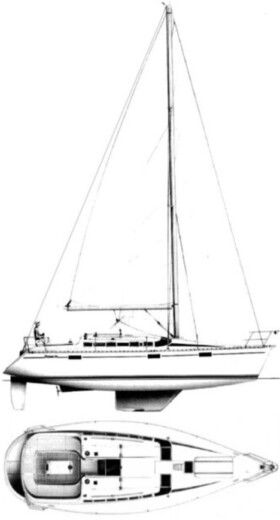 Sailboat Beneteau Oceanis 37 Plattegrond van de boot