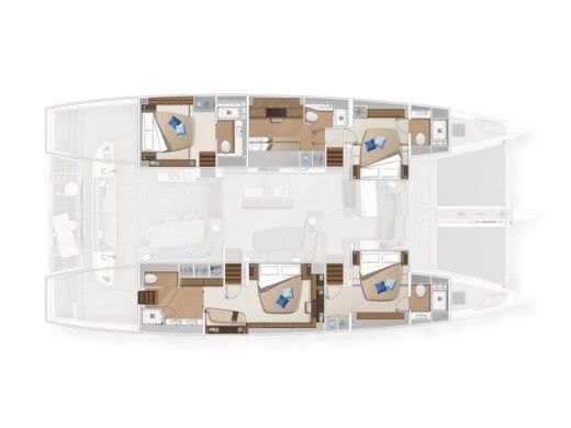 Catamaran  Lagoon Sixty 5 Owner's Version Boot Grundriss