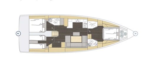 Sailboat Bavaria C46 Plattegrond van de boot