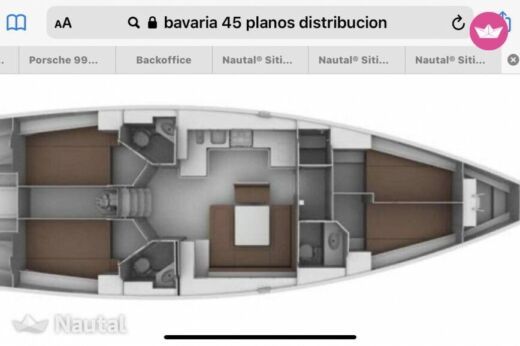 Sailboat Bavaria 45 cruiser Boat design plan