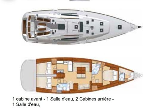 Sailboat BENETEAU OCEANIS 54 Plano del barco