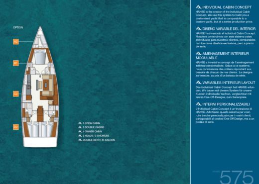 Sailboat Hanse Hanse 575 Plan du bateau