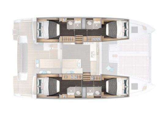 Catamaran  Lagoon 43 Boot Grundriss