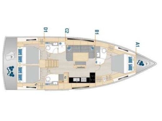 Sailboat  Hanse 460 - 3 cabine - 3 bagni boat plan
