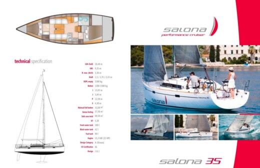 Sailboat SALONA 35 Planimetria della barca
